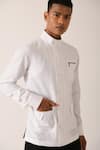 Buy Dhruv Vaish White Cotton Linen Zipper Shirt Online at Aza Fashions Buy_Dhruv Vaish_White Cotton Linen Zipper Shirt_Online_at_Aza_Fashions