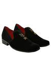 Buy_Veruschka by Payal Kothari_Black Velvet Embroidered Loafers _at_Aza_Fashions