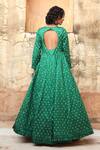 Shop_Gulabo Jaipur_Green Daulat Cotton Silk Sequin Work Gown_at_Aza_Fashions