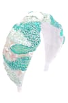 Babita Malkani_Blue Sequins Colorblock Embellished Headband _Online_at_Aza_Fashions