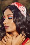 Buy_Babita Malkani_Red Embellished Ombre Sequin Organza Headband _at_Aza_Fashions