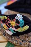 Buy_Babita Malkani_Black Sequins, Beads Floral Embellished Headband _Online_at_Aza_Fashions