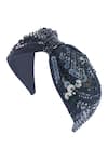 Buy_Babita Malkani_Black Sequins, Beads Embellished Turban Headband _Online_at_Aza_Fashions