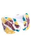 Babita Malkani_White Sequins Embellished Colorblock Headband _Online_at_Aza_Fashions