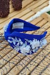 Buy Babita Malkani Blue Beads, Embroidery Embellished Suede Turban-style Headband Online at Aza Fashions Buy_Babita Malkani_Blue Beads, Embroidery Embellished Suede Turban-style Headband _Online_at_Aza_Fashions