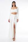 Buy_Deme By Gabriella_White Mercedes Sweetheart Neck Corset Top And Draped Skirt Set_at_Aza_Fashions
