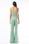Shop_Deme By Gabriella_Green Crepe Sequins Halter Neck Crop Top And Pant Set_at_Aza_Fashions