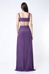 Shop_Deme by Gabriella_Purple Crepe Silk Slit Draped Gown_at_Aza_Fashions