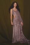 Buy Deme X Kalki Pink Sequins Pre-draped Saree With Blouse Online at Aza Fashions Buy_Deme X Kalki_Pink Sequins Pre-draped Saree With Blouse_Online_at_Aza_Fashions