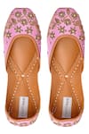 Label Deepti Bajaj_Purple Embroidered Juttis _at_Aza_Fashions