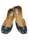 Shop_Label Deepti Bajaj_Black Embroidered Juttis _at_Aza_Fashions