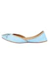 Buy_Label Deepti Bajaj_Blue Embroidered Striped Juttis _Online_at_Aza_Fashions