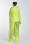 Shop_Itrh_Green Crepe Embellished Crystal Notched Lapel Pant Set With Dupatta_at_Aza_Fashions