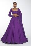 Buy_Itrh_Purple Crepe Embellished Crystal Sweetheart Neck Lehenga Set _at_Aza_Fashions