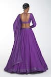 Shop_Itrh_Purple Crepe Embellished Crystal Sweetheart Neck Lehenga Set _at_Aza_Fashions