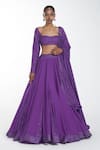 Buy_Itrh_Purple Crepe Embellished Crystal Sweetheart Neck Lehenga Set _Online_at_Aza_Fashions