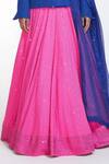 Shop_Itrh_Blue And Organza Lining Butter Lehenga And Blazer With Dupatta_Online_at_Aza_Fashions