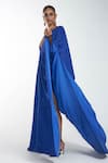 Buy_Itrh_Blue  Lining Butter Crystal V Neck Embellished Kaftan _Online_at_Aza_Fashions