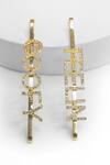 Buy_Hair Drama CO_Gold Crystal Slogan Hair Pins Set Of 2_at_Aza_Fashions