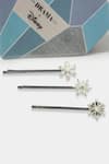 Buy_Hair Drama Co_Silver Crystals Frozen Snow And Ice Hair Pins Set Of 3 _Online_at_Aza_Fashions