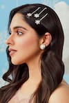 Hair Drama Co_Silver Crystals Frozen Snow And Ice Hair Pins Set Of 3 _at_Aza_Fashions