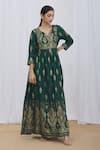 Buy_Arihant Rai Sinha_Green Rayon Floral Print Tunic_Online_at_Aza_Fashions
