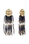 Shop_Anayah Jewellery_Gold Plated Kundan Deepali Tassel Long Earrings_at_Aza_Fashions