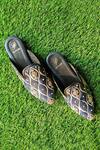 Buy_Sephyr_Blue Zardozi Embroidered Mules _at_Aza_Fashions