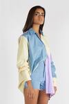 Buy_Deme by Gabriella_Multi Color Cotton Panel Colorblock Shirt_at_Aza_Fashions