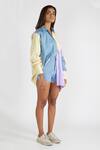 Deme by Gabriella_Multi Color Cotton Panel Colorblock Shirt_Online_at_Aza_Fashions