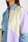 Buy_Deme by Gabriella_Multi Color Cotton Panel Colorblock Shirt_Online_at_Aza_Fashions