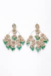 Shop_Dugran By Dugristyle_Gold Plated Kundan Chandbali Earrings _at_Aza_Fashions