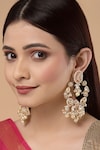 Shop_Dugran By Dugristyle_Gold Plated Kundan Chandbali Earrings_at_Aza_Fashions