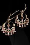 Dugran By Dugristyle_Gold Plated Pearls, Diamonds, Stones Kundan Chandbali Earrings _Online_at_Aza_Fashions