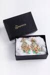 Dugran By Dugristyle_Grey Kundan Dangler Earrings _Online_at_Aza_Fashions