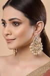 Shop_Dugran By Dugristyle_Blue Kundan Dangler Earrings _at_Aza_Fashions