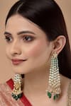 Shop_Dugran By Dugristyle_Gold Plated Kundan Pearl Dangler Earrings _at_Aza_Fashions