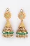 Buy_Dugran By Dugristyle_Gold Plated Kundan Stone Embellished Jhumkas _at_Aza_Fashions