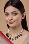 Shop_Dugran By Dugristyle_Gold Plated Kundan Pearl Embellished Necklace _at_Aza_Fashions