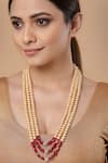 Shop_Dugran By Dugristyle_Gold Plated Pearls Layered Necklace _at_Aza_Fashions