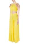 Buy_Nitika Kanodia Gupta_Yellow Cutout Kalidar Kurta With Pants  _Online_at_Aza_Fashions