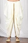 Shop_Aryavir Malhotra_White Dupion Silk Draped Dhoti _at_Aza_Fashions