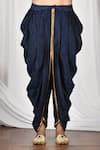 Shop_Aryavir Malhotra_Blue Dupion Silk Draped Dhoti _at_Aza_Fashions