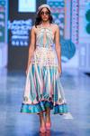 Buy_Limerick by Abirr N' Nanki_Off White Habutai Silk Printed Miniature Rajasthan Painting Diana Skirt _at_Aza_Fashions