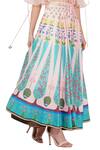 Limerick by Abirr N' Nanki_Off White Habutai Silk Printed Miniature Rajasthan Painting Diana Skirt _at_Aza_Fashions