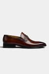 Luxoro Formello_Brown Hand Painted Horsebit Loafers _Online_at_Aza_Fashions