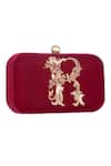 Lovetobag_Red Dilara Embellished Box Clutch _Online_at_Aza_Fashions