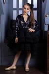 Buy_Hoity Moppet_Black Satin, Tulle Sequins, Metallic Thread Disco Ball Work Dress_at_Aza_Fashions