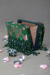 Shop_EENA_Green Embellished Sequin Box Clutch _Online_at_Aza_Fashions