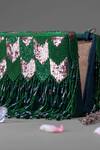 EENA_Green Embellished Sequin Box Clutch _at_Aza_Fashions